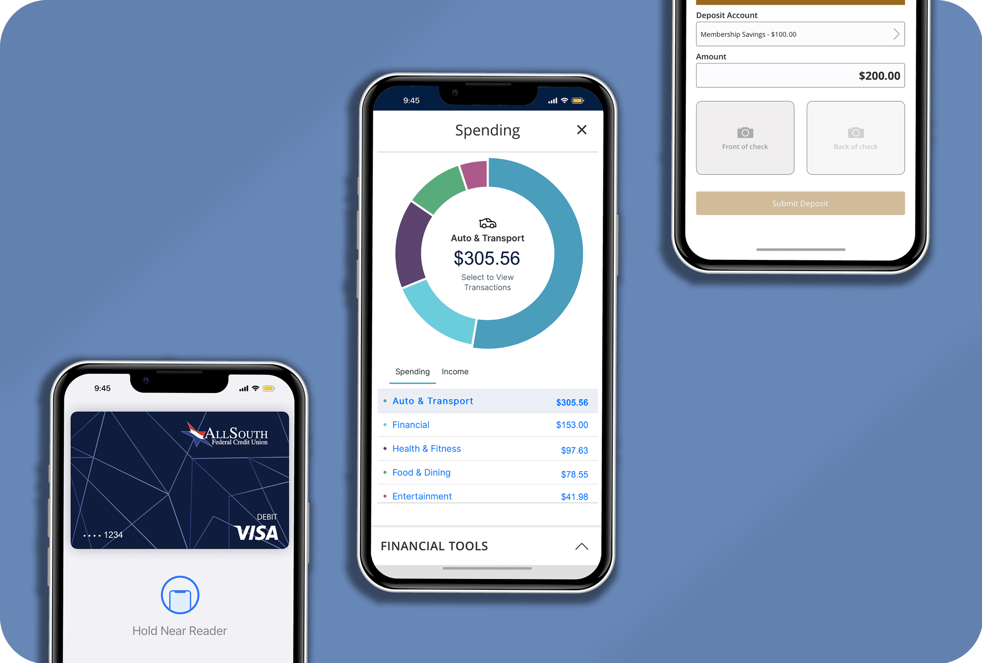 phones showing online features available with AllSouth
